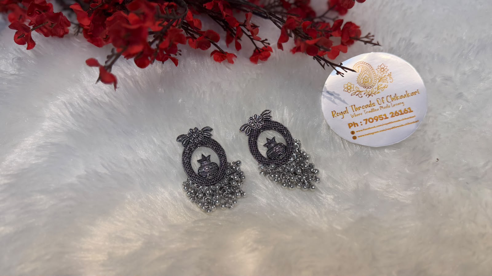 Oxidized Silver Jhumka Earrings – Intricate Traditional Design