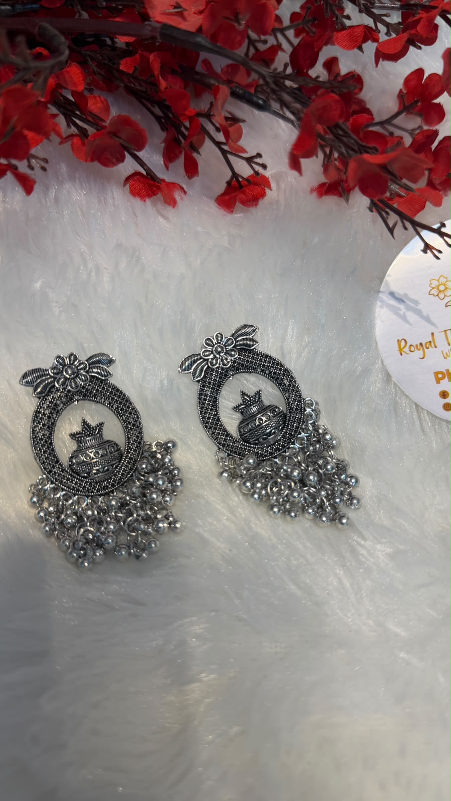 Oxidized Silver Jhumka Earrings – Intricate Traditional Design