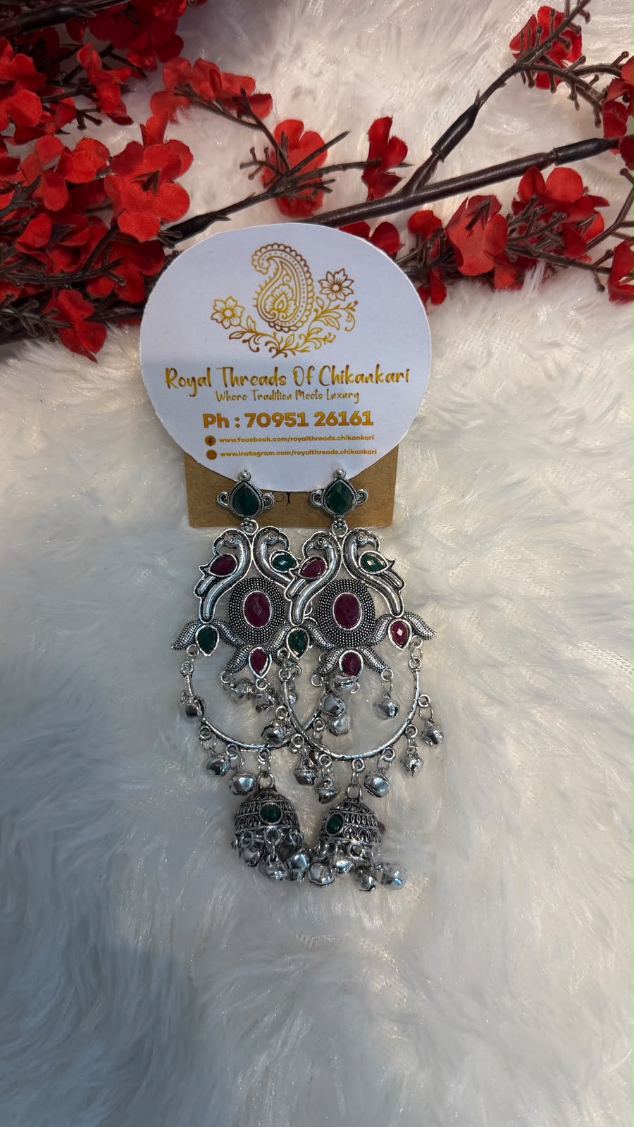 Oxidized Silver Jhumka Earrings – Intricate Traditional Design