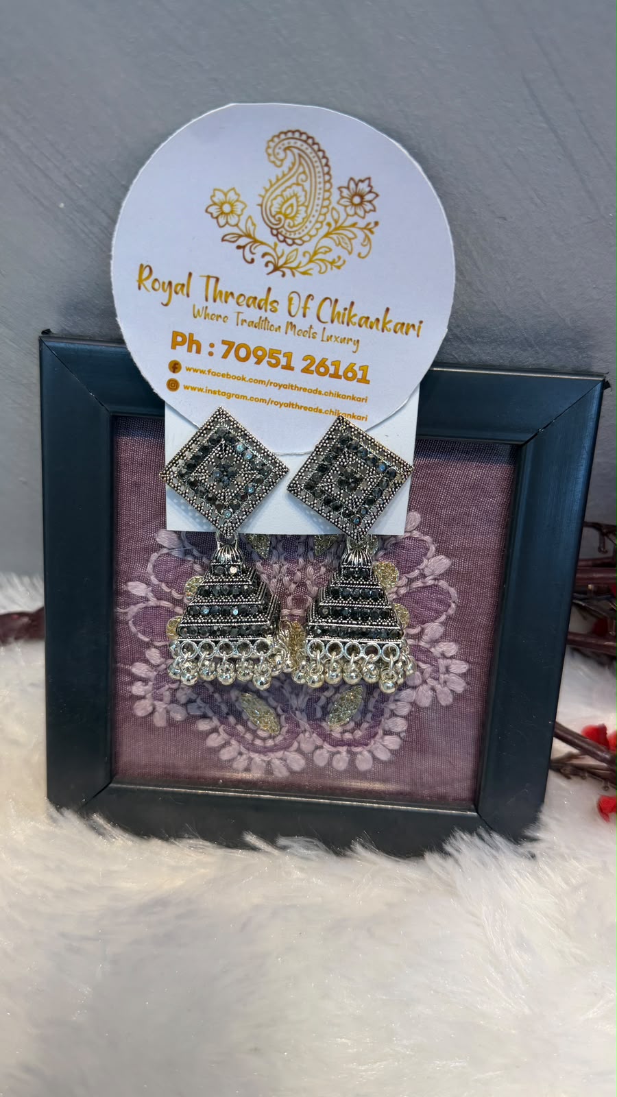 Oxidized Silver Jhumka Earrings – Intricate Traditional Design