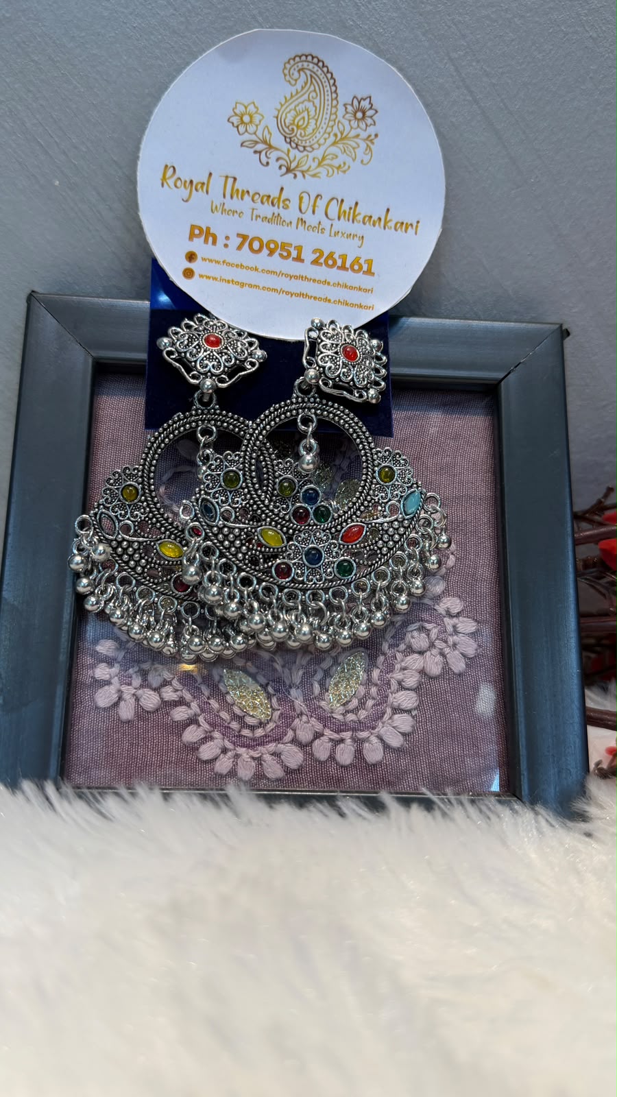 Oxidized Silver Jhumka Earrings – Intricate Traditional Design