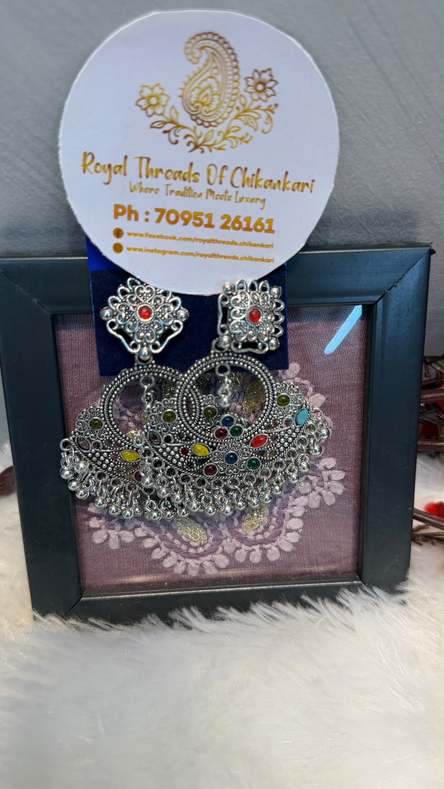 Oxidized Silver Jhumka Earrings – Intricate Traditional Design