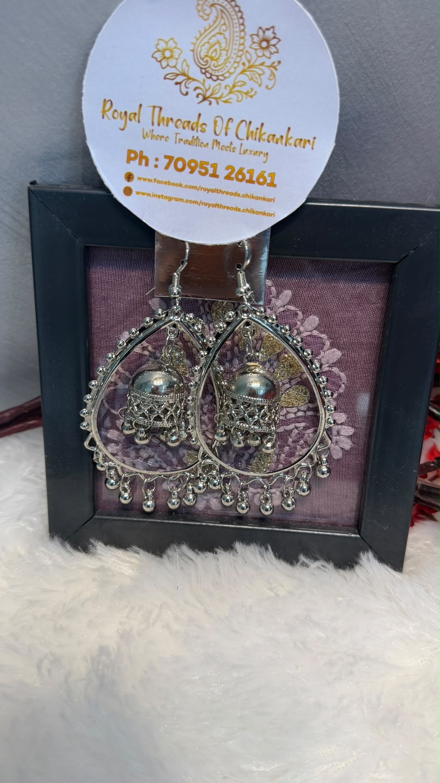 Oxidized Silver Jhumka Earrings – Intricate Traditional Design