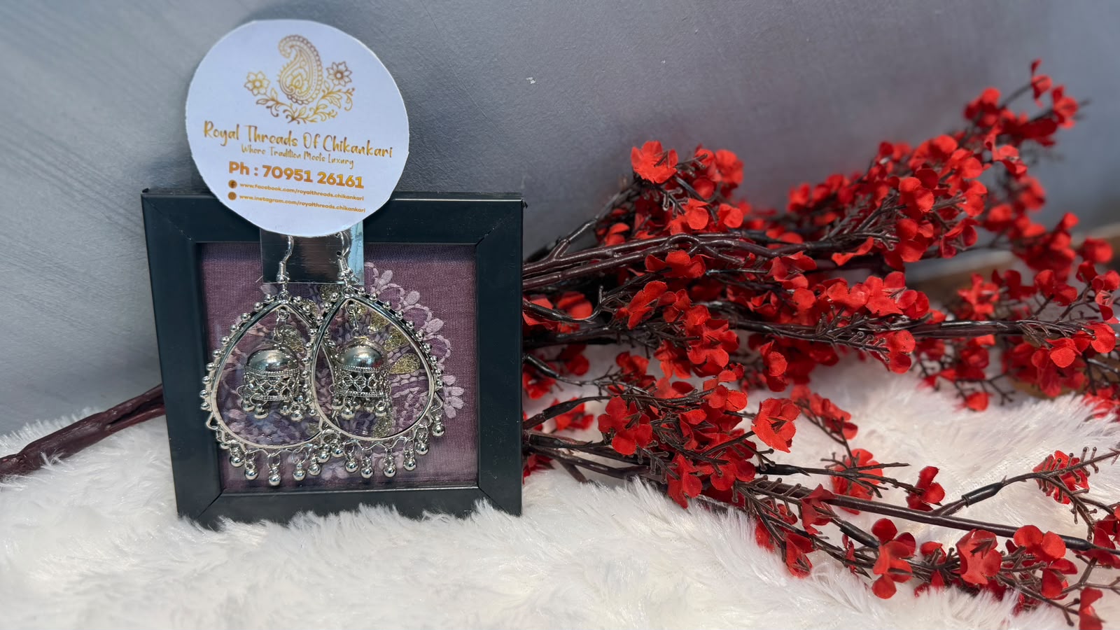 Oxidized Silver Jhumka Earrings – Intricate Traditional Design