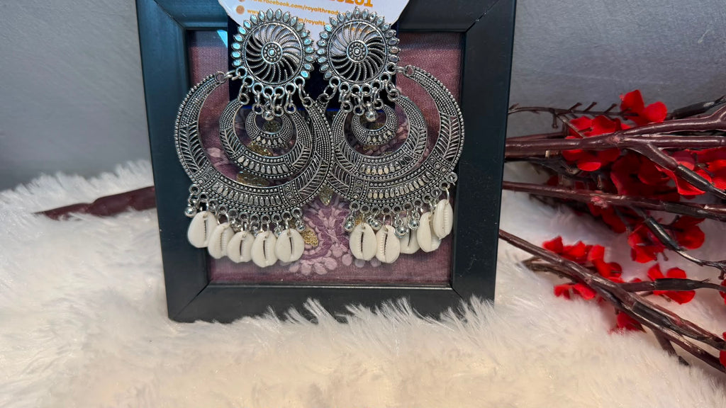 Oxidized Silver Jhumka Earrings – Intricate Traditional Design