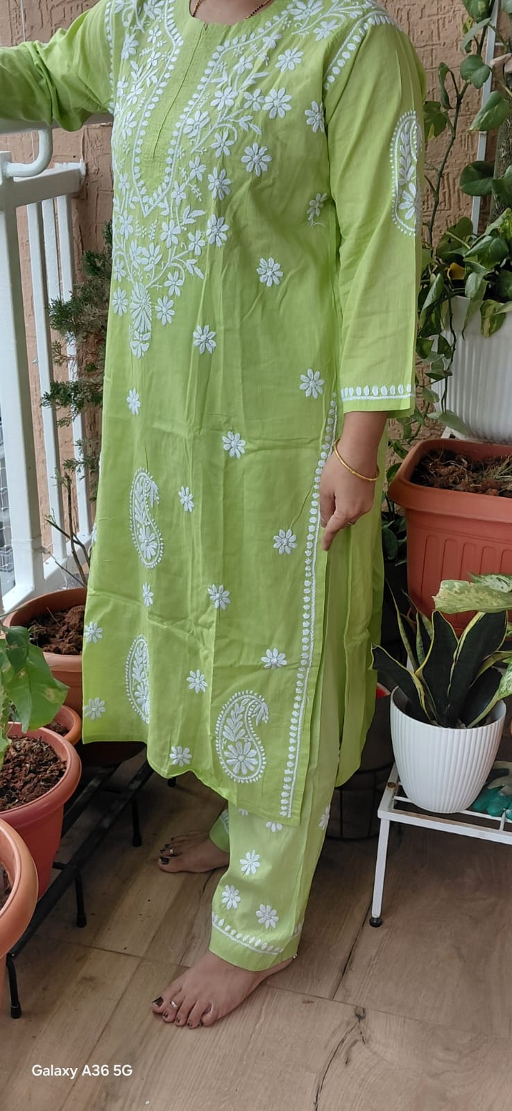 Pure Cotton Chikankari Set