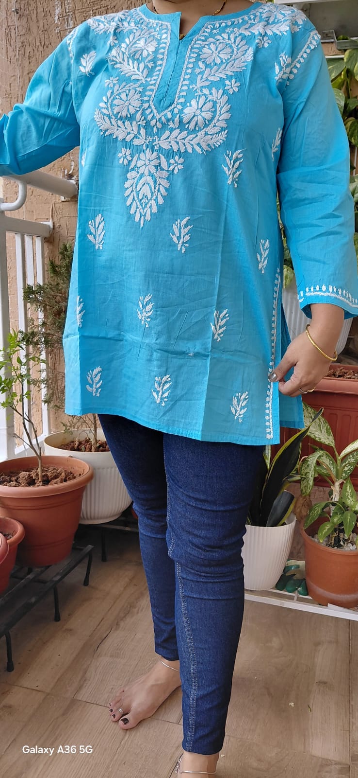 Pure Cotton Short Chikankari Kurti