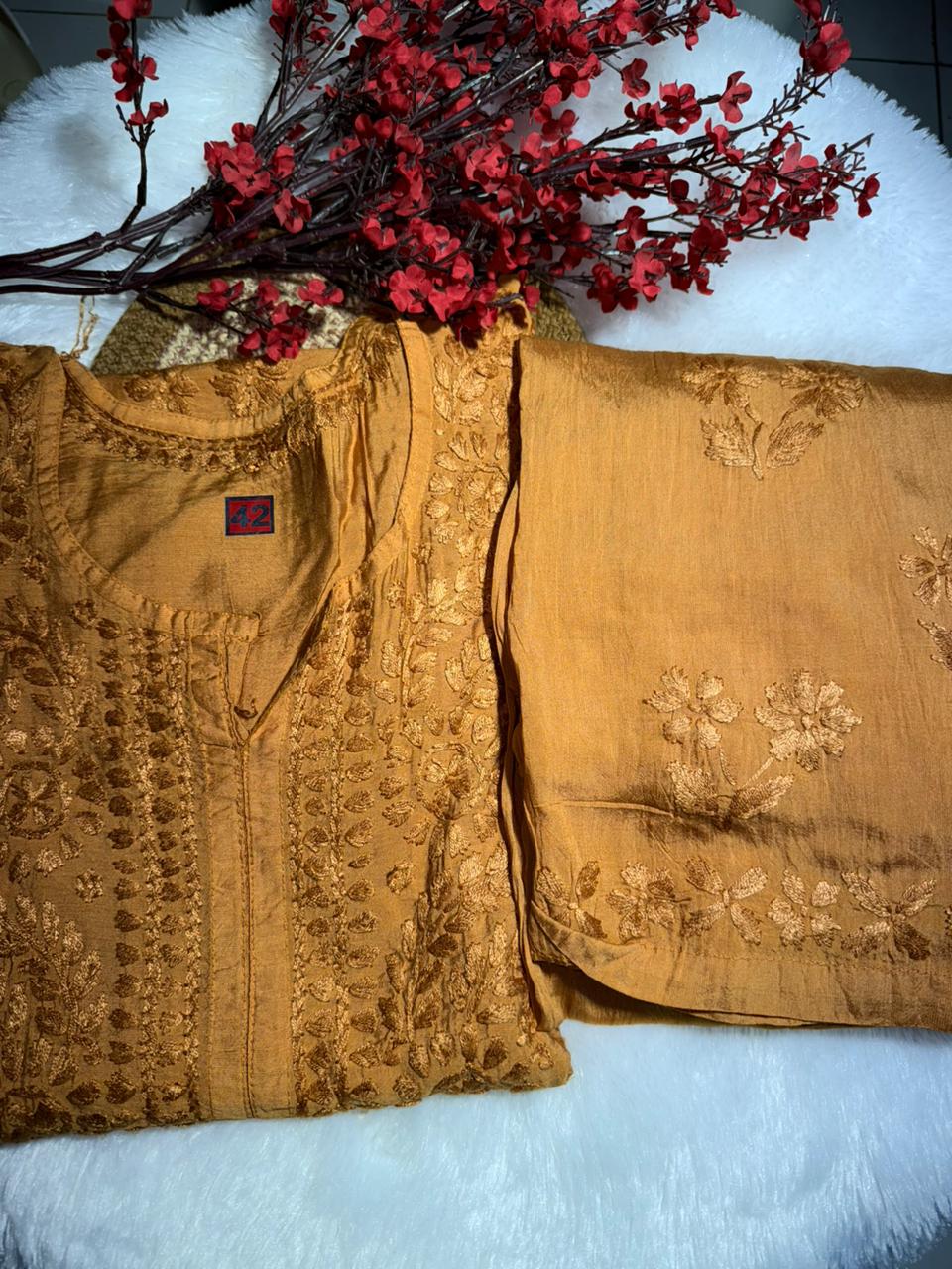 Chanderi Kurti Set