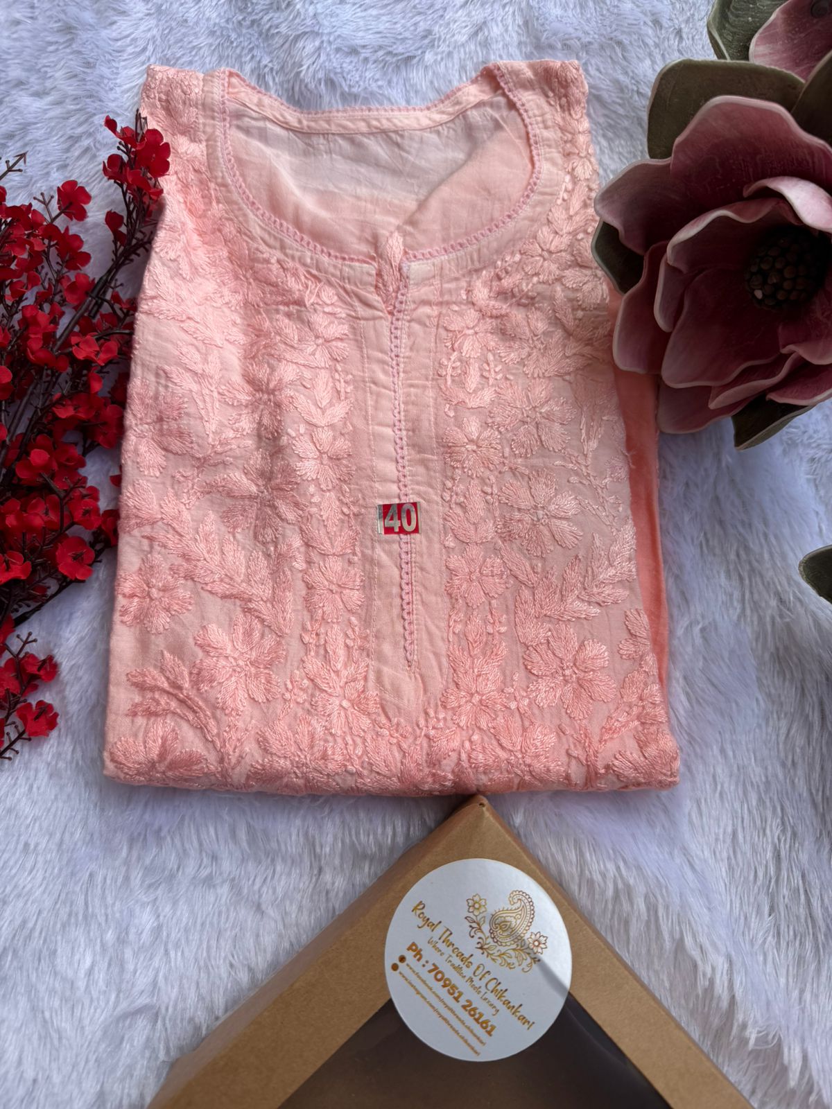 Chanderi Chikankari Kurti