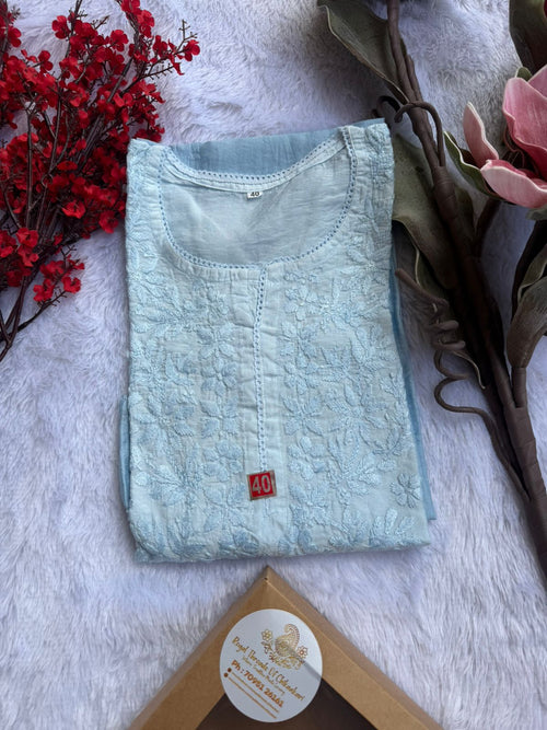 Chanderi Chikankari Kurti