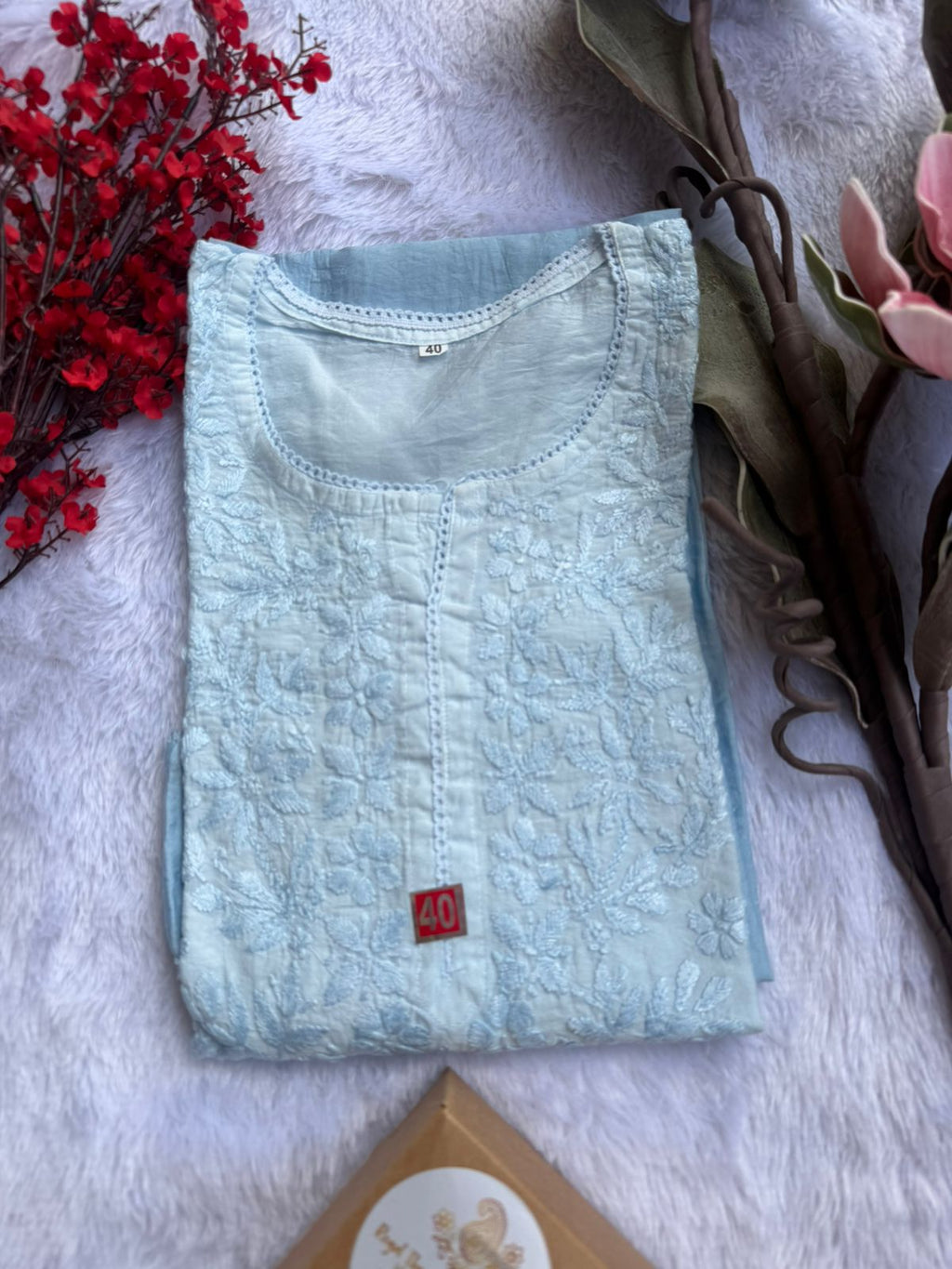 Chanderi Chikankari Kurti