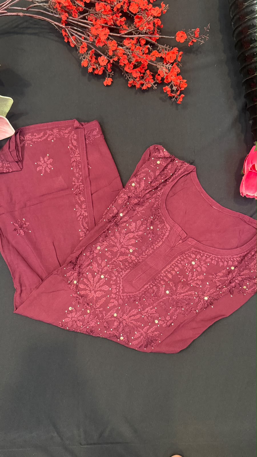 Modal Short Kurti with Mukesh Work