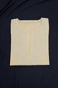 Pure Cotton Butter Yellow Chikankari Short Kurti