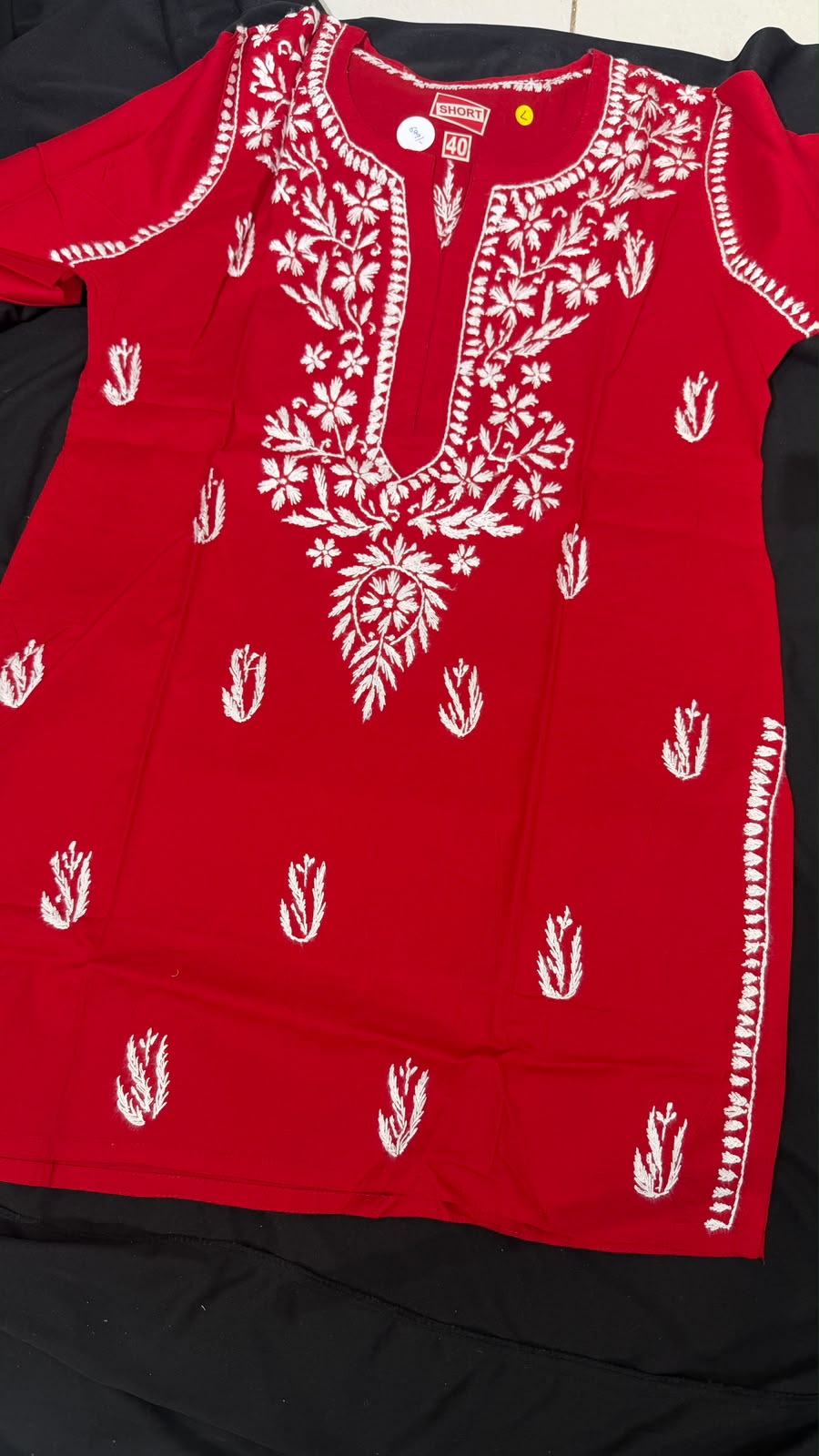 Pure Cotton Short Chikankari Kurti