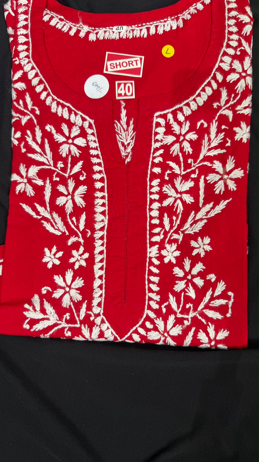 Pure Cotton Short Chikankari Kurti