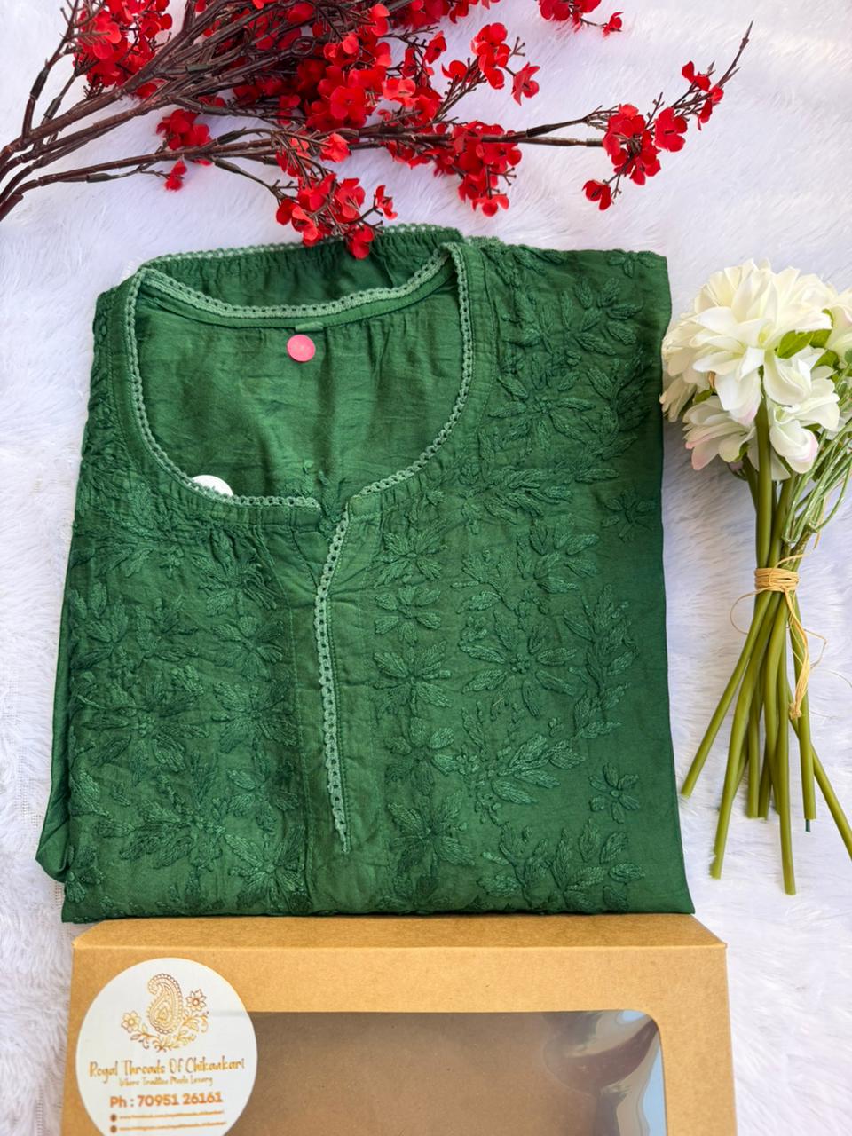 Chanderi Chikankari Kurti