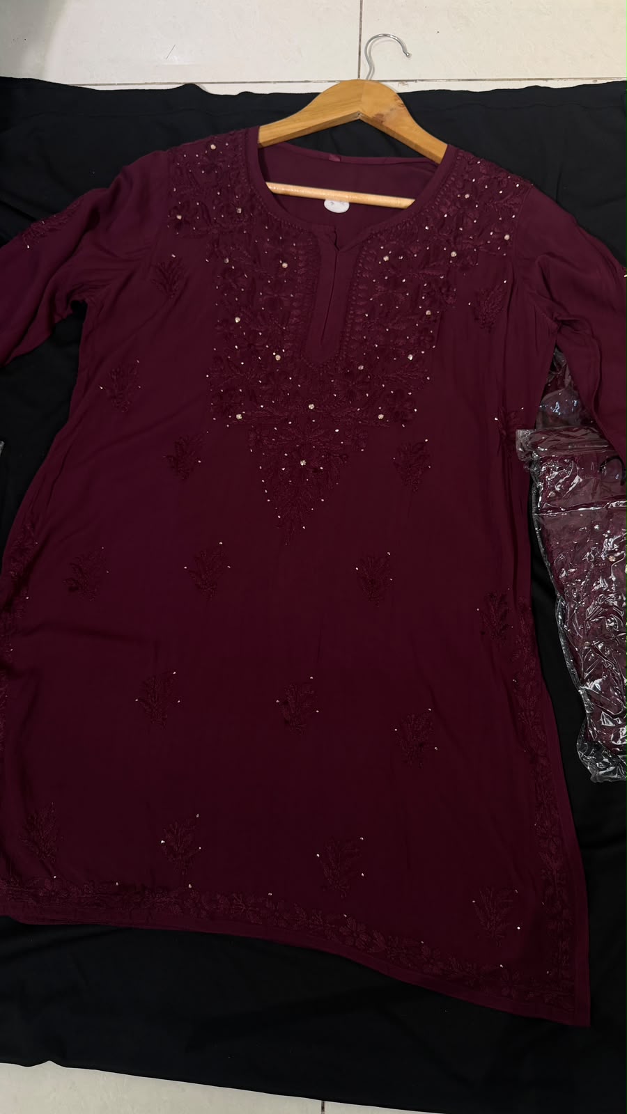Modal Short Kurti with Mukesh Work