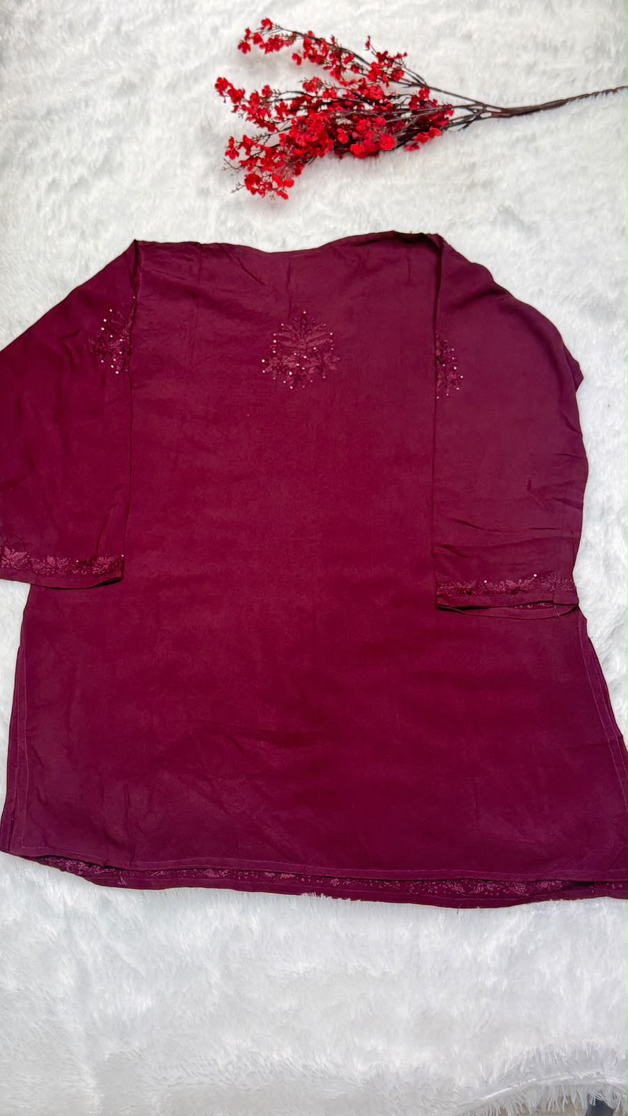 Modal Short Kurti with Mukesh Work